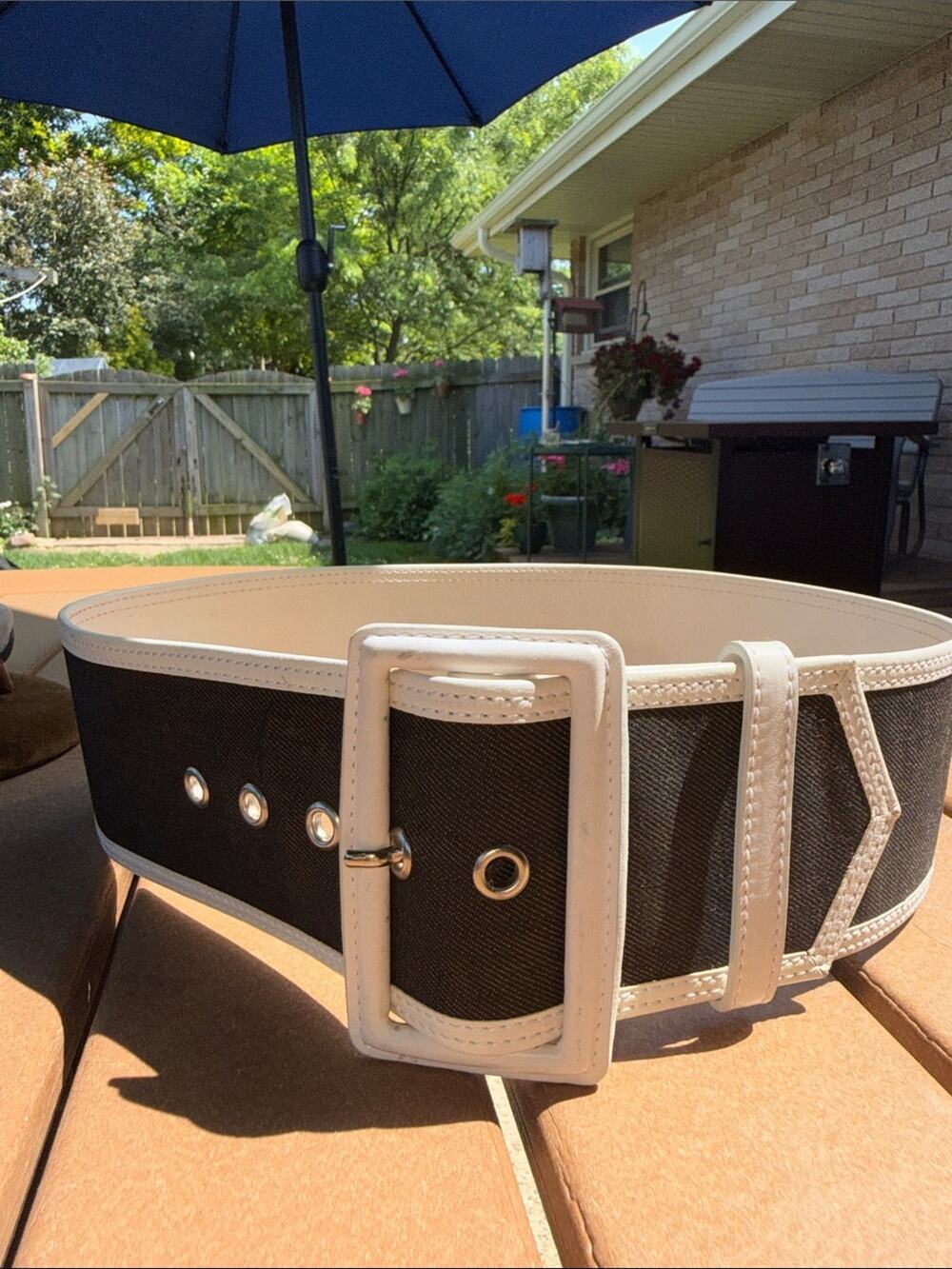 Vintage Wide Black and White Contrast Canvas Belt